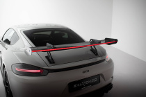 Porsche 718 Cayman 2016+ Kolfibervinge med Swan Neck-Infästning V.1 med LED-Ljus Maxton Design